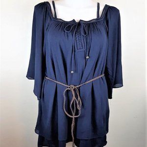 Blue Boho Rayon Casual Blouse - NWT - Plus Sizes